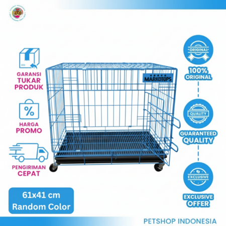 Markotop Kandang L + Pintu Atas Uk. 60x41x41 cm (Plus Roda) – Praktis, Kokoh, dan Mudah Dipindahkan