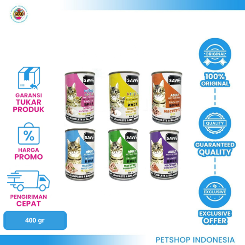 Yellow Typographic Media Company Logo - 2026-06-10T173313.991 Savvy Cat Food 400gr Mackerel – Makanan Basah Kucing Lezat dan Bergizi Seimbang