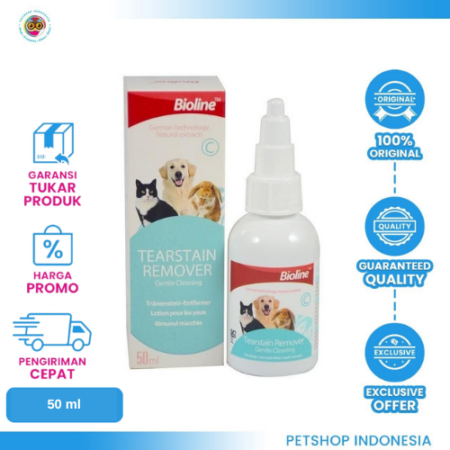 Bioline Tear Stain Remover 50 ml – Perawatan Area Mata Anjing & Kucing