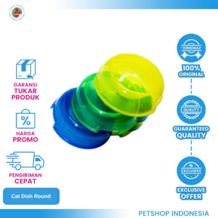 Cat Dish Round – Tempat Makan dan Minum Kucing, Anjing, serta Hewan Peliharaan
