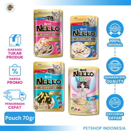 Nekko Pouch 1 Dus Isi 12 Pcs – Makanan Basah Kucing Lezat dan Bergizi