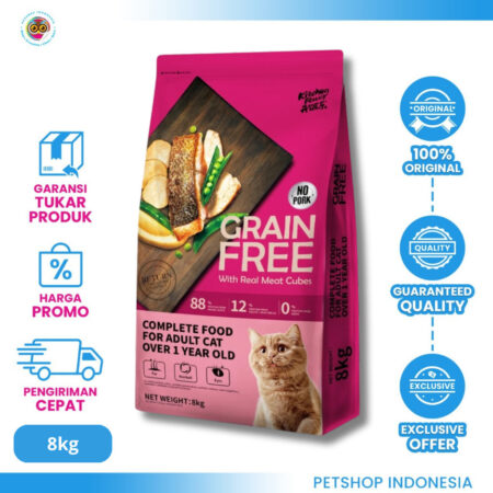 Kitchen Flavor Grain Free Adult Cat Food 8kg – Makanan Kucing Dewasa Bebas Gandum