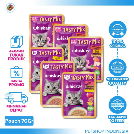 Whiskas Tasty Mix – Makanan Basah Lezat dan Bergizi untuk Kucing