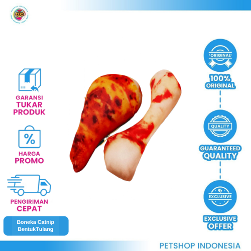 162 Boneka Catnip Paha Tulang Ayam Goreng – Mainan Interaktif untuk Kucing