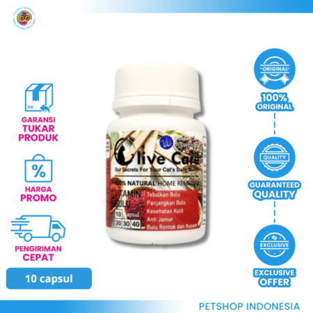 Olive Care Red Vit Bulu 10 Kapsul – Dukung Kesehatan dan Kecantikan Bulu Kucing