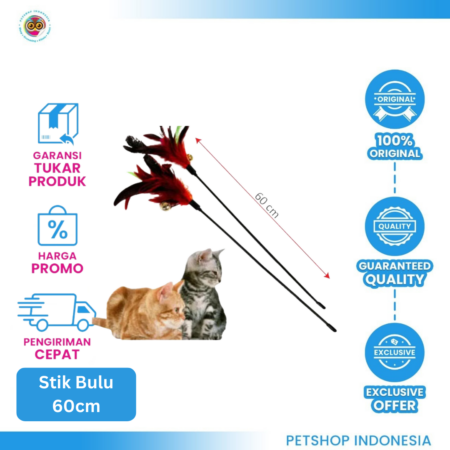 Cat Toys (CT5 Pancingan Bulu Panjang) – Mainan Interaktif untuk Kucing Aktif