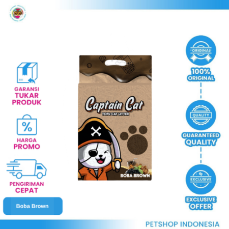 Captain Tofu Boba Brown 7L – Pasir Kucing Ramah Lingkungan dan Wangi Segar