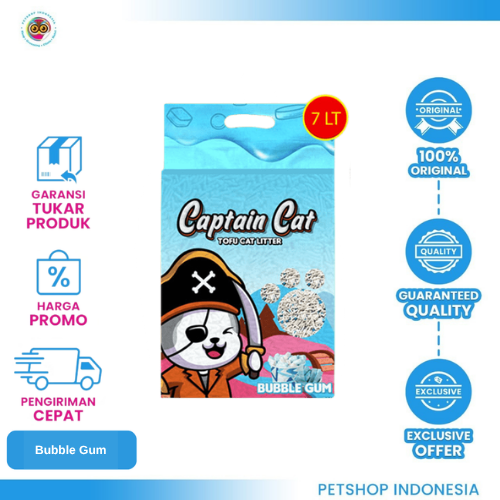 119 Captain Tofu Bubble Gum 7L – Pasir Kucing Ramah Lingkungan dan Wangi Segar