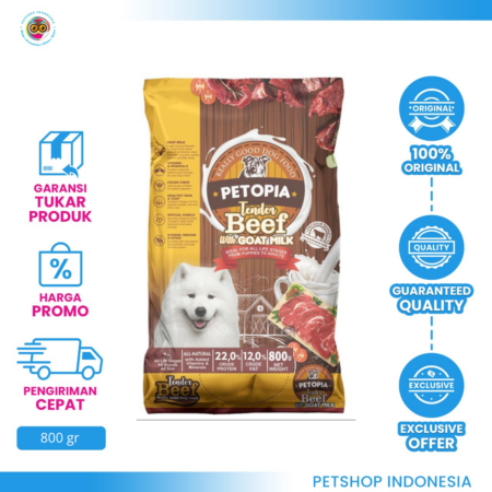 PETOPIA Dog Food Beef All Life Stage Repack 800gr – Makanan Anjing Bergizi Lengkap untuk Semua Usia