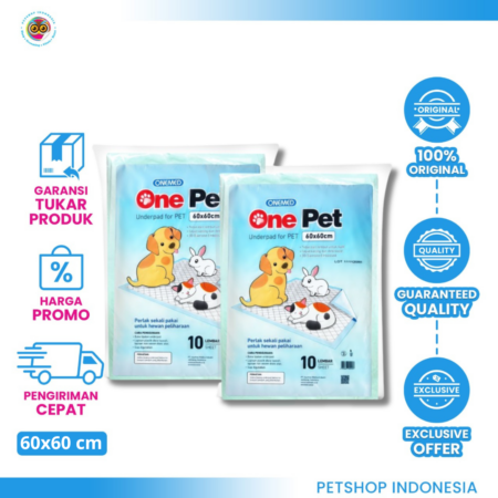 One Pet Underpad 60 x 60 cm – Alas Pipis Anjing dan Kucing Isi 10 pcs