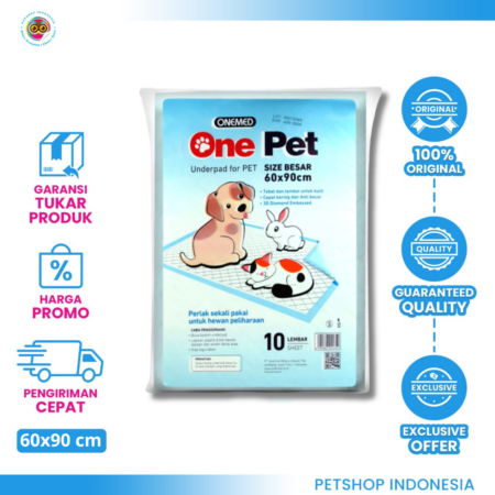 One Pet Underpad 60 x 90 cm – Alas Pipis Anjing dan Kucing Isi 10 pcs