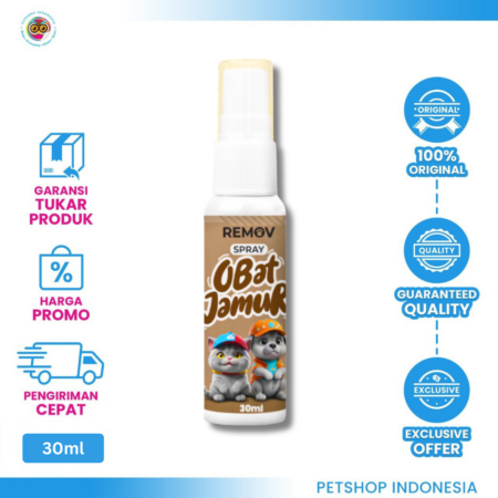 REMOV Spray Obat Jamur 30ml – Solusi Ampuh Mengatasi Jamur pada Kucing & Anjing