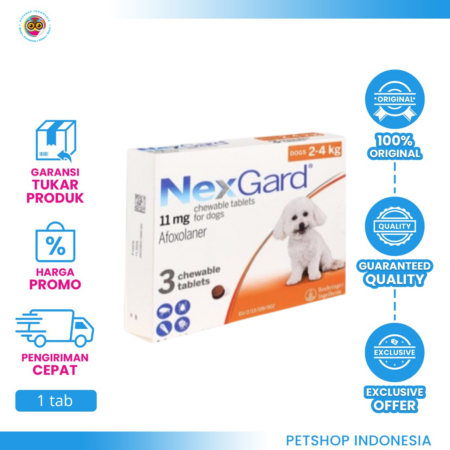 Nexgard S 2–4 kg (1 Tablet) – Perlindungan Lengkap dari Kutu dan Cacing untuk Anjing