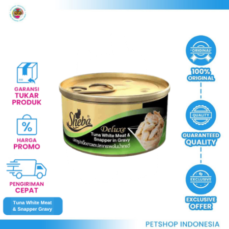 Sheba Tuna Whitemeat & Snapper – Makanan Kucing Rasa Lezat, Nutrisi Lengkap, Tanpa Gandum