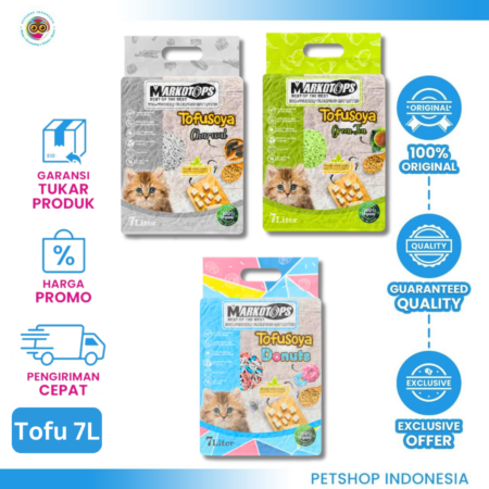 Pasir Markotops Tofu Soya 7L All Variant – Pasir Tofu untuk Kucing dan Hewan Peliharaan