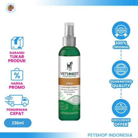 Vet's Best Flea & Tick Spray 236ml - Spray Anti Kutu Anjing