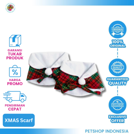 Scarf Natal Xmas Hewan - Aksesori Natal Kucing & Anjing Elegan & Nyaman