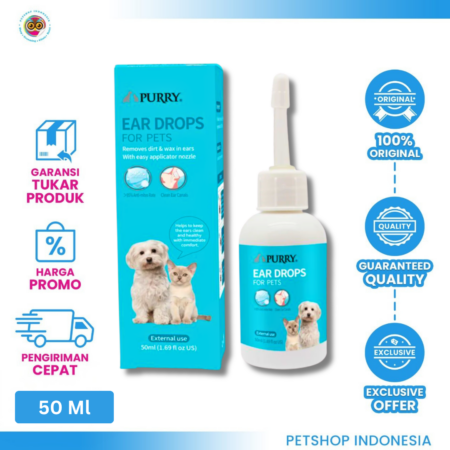 PURRY Ear Drops 50ml - Cairan Pembersih Telinga Kucing Anjing