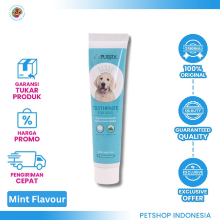 PURRY Dog Toothpaste 90gr - Pasta Gigi Anjing Rasa Mint