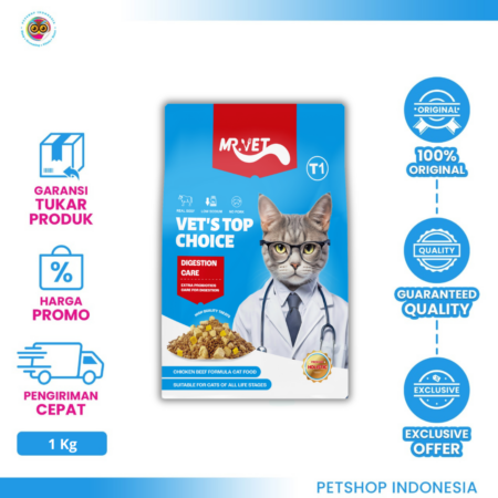 MR.VET T1 Holistic Digestive Care Cat Food – Makanan Kucing Kering All Life Stages