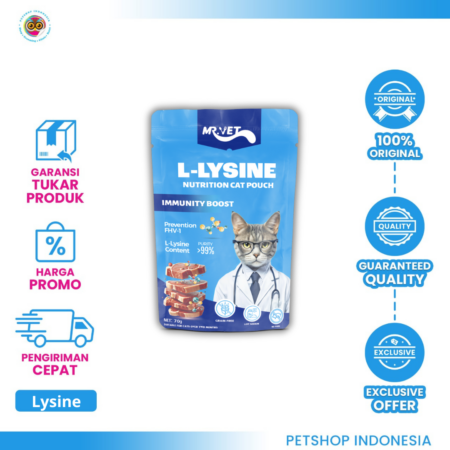 MR.VET Pouch 70GR L-Lysine – Makanan Basah Kucing Nutrisi Lengkap