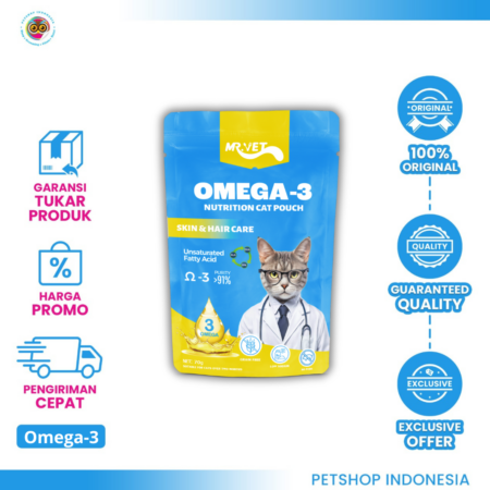 MR.VET Pouch 70GR Omega 3 – Makanan Basah Kucing Nutrisi Lengkap