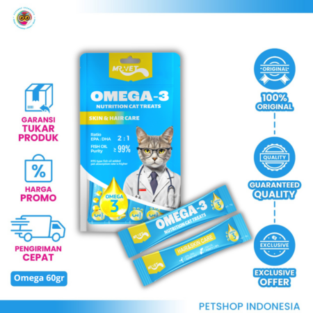 MR.VET Cat Creamy Treat Omega 3 60gr – Camilan Kucing Lezat & Bergizi
