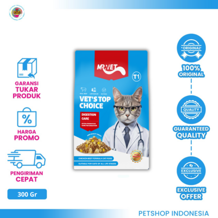 MR.VET T1 Holistic Digestive Care Cat Food 300 gr – Makanan Kucing Kering All Life Stages