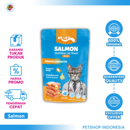 MR.VET Pouch 70GR Salmon – Makanan Basah Kucing Nutrisi Lengkap