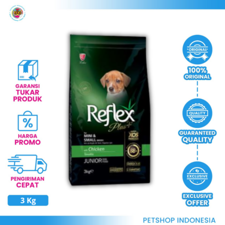 Reflex Plus Small Breed Junior Chicken 3kg – Makanan Anak Anjing Ras Kecil Rasa Ayam