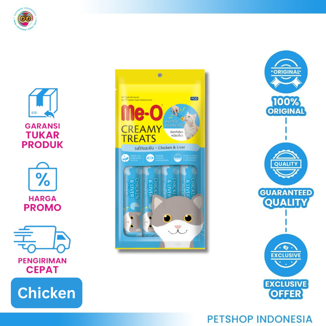 8850477013681_MEO CREAMY (CHICKEN) (1) Me-O Creamy Liquid Snack Chicken - Camilan Basah Premium
