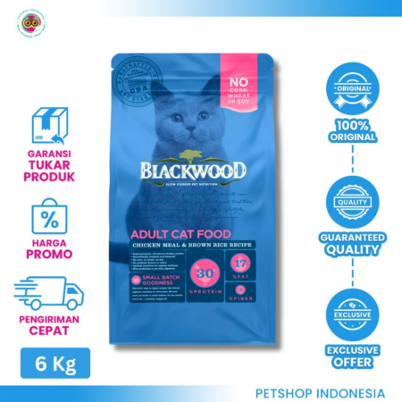 Blackwood Adult Cat Chicken & Rice 6kg - Makanan Kucing Kering Premium Holistic