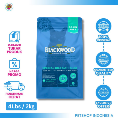 Blackwood Grain Free Duck & Salmon Cat 4lbs - Makanan Kucing Kering Premium