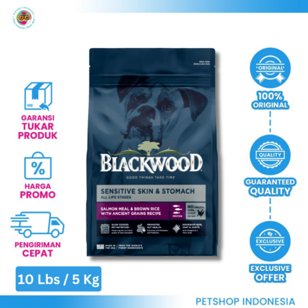 Blackwood Dog Sensitive Skin Stomach Salmon Rice 10lbs 4.5kg - Makanan Anjing Dewasa Premium