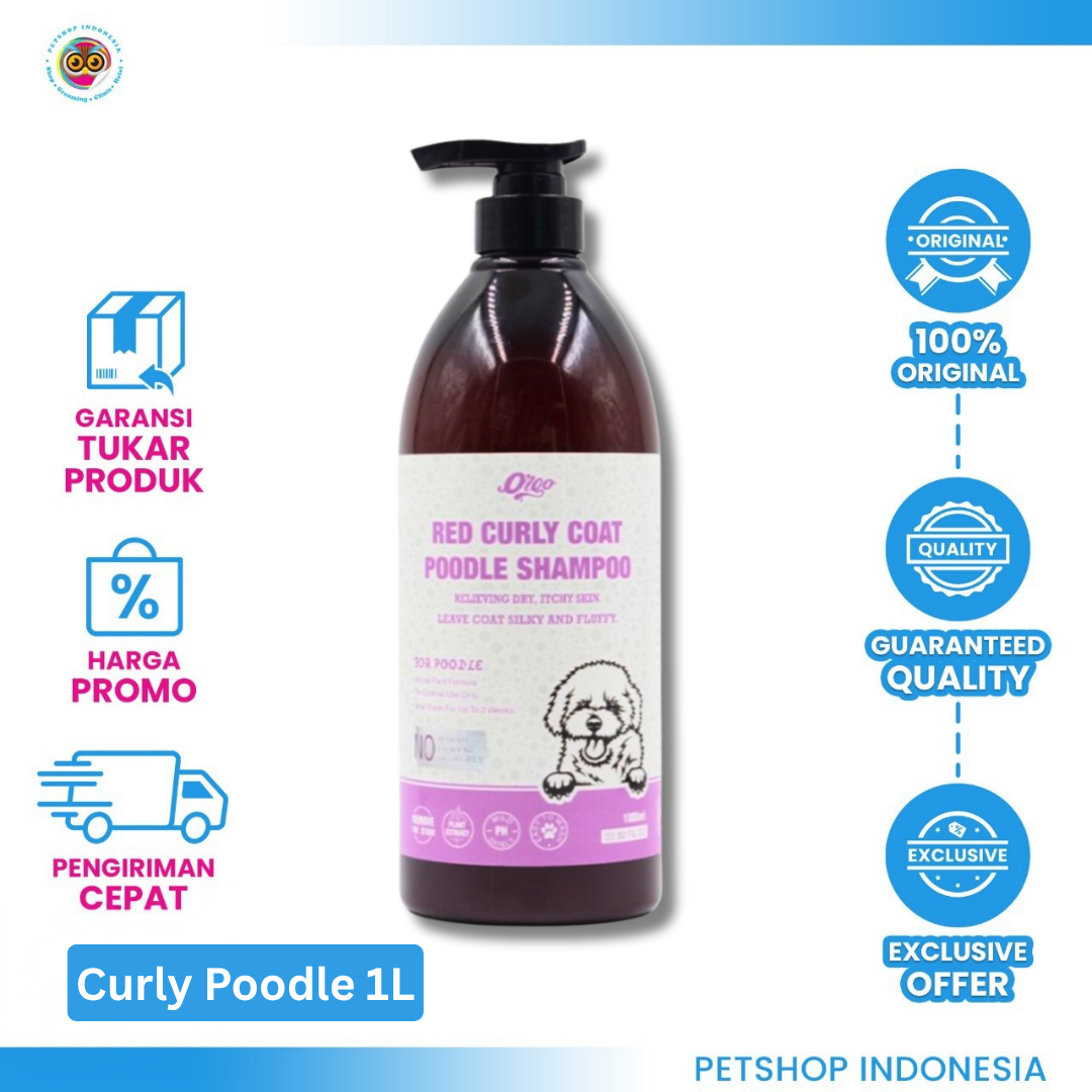 ORGO D RED CURLY COAT POODLE SHAMPOO 1L ORGO Dog Shampoo 1L Red Curly Coat Poodle - Shampo Anjing