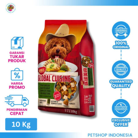Kitchen Flavour Global Cuisine Adult Dog 10kg - Dry Food Anjing Dewasa Rasa Roasted Meat