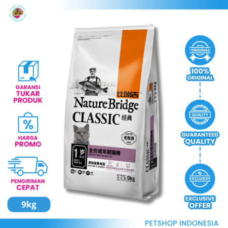 Nature Bridge Grain Free Adult Cat 9kg – Makanan Kucing