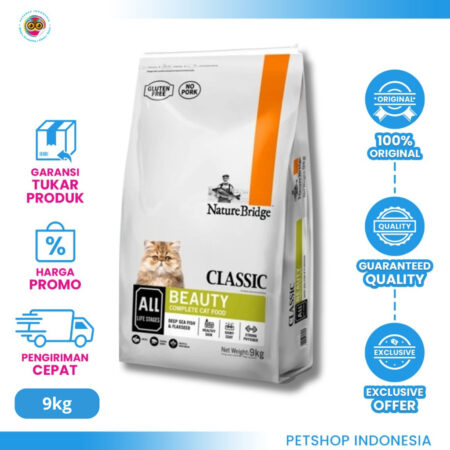 Nature Bridge Beauty Cat 9kg – Makanan Kucing Dewasa untuk Kulit Sehat & Bulu Berkilau