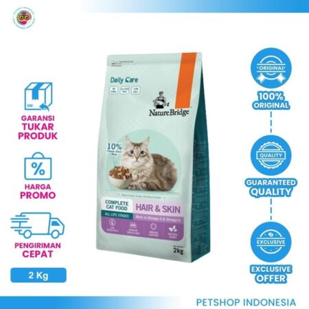 Nature Bridge Daily Care Hair & Skin 2Kg - Cat Food All Life Stage Untuk Kulit & Bulu