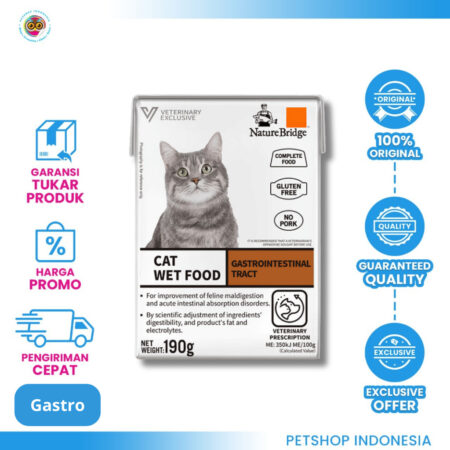 Nature Bridge Wet Cat Gastro 190Gr - Wet Food Kucing Masalah Pencernaan