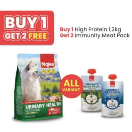 [PROMO] BUY 1 MAJES CAT FOOD HIGH PROTEIN 1.2KG FREE 2 MAJES IMMUNITY MEAT PACK