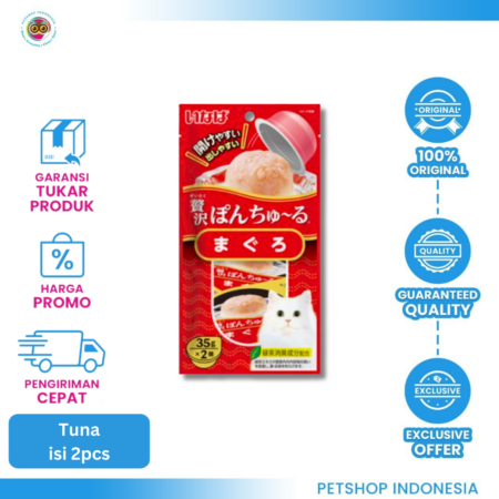 CIAO PON CHURU BONITO 2×36GR – Snack Kucing Lembut Rasa Bonito Lezat