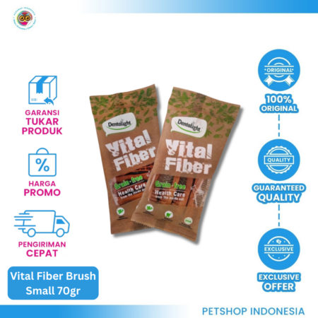 Dentalight Vital Fiber Brush Small 70gr – Snack Anjing Fungsional untuk Gigi dan Pencernaan