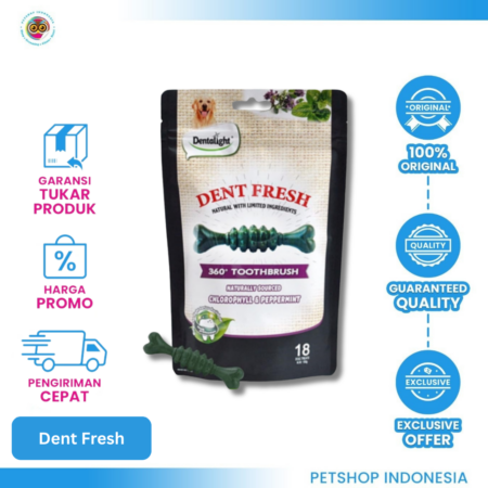 Dentalight Fresh 360 Toothbrush Fresh 150 gr– Snack Anjing Pembersih Gigi Rasa Fresh