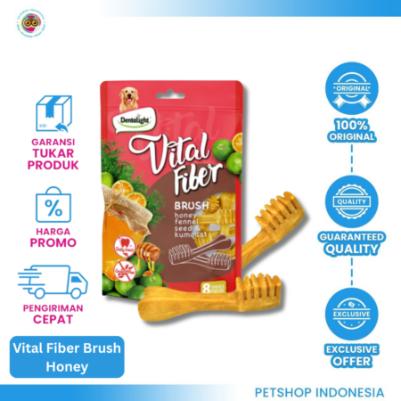Vital Fiber Brush Honey Fennel Kumquat 80 gr – Snack Anjing Pembersih Gigi & Pencernaan