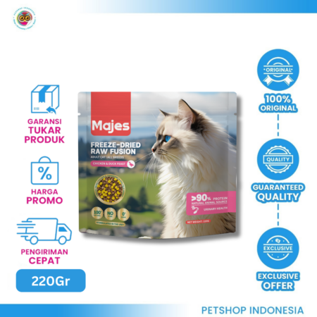 MAJES Cat Food FD RF Urinary Chicken & Duck 220G – Dukungan Optimal untuk Kesehatan Saluran Kemih