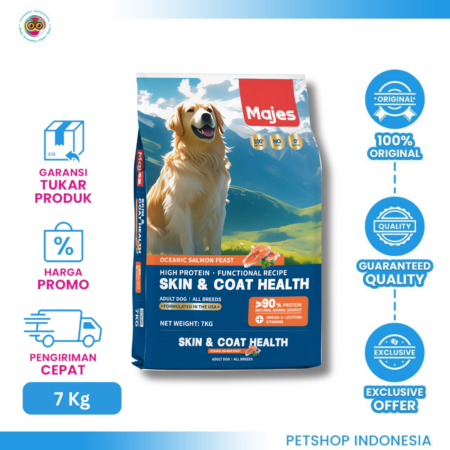 MAJES Dog Food HP FR Skin & Coat Salmon 7KG – Nutrisi Premium untuk Kulit dan Bulu Anjing