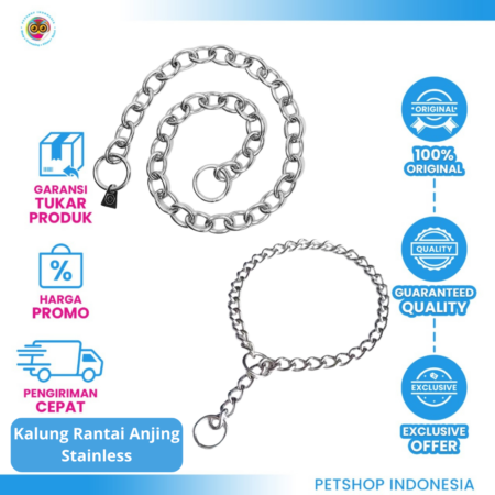 Stainless Oval Choke Chain – Kalung Rantai Anjing Kuat dan Anti Karat