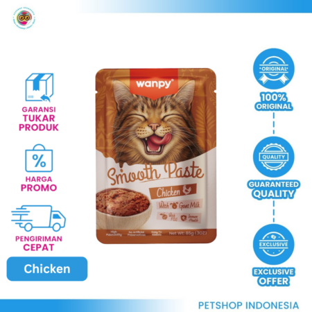 WANPY Smooth Paste Chicken 85gr – Camilan Lezat untuk Kucing Kesayangan