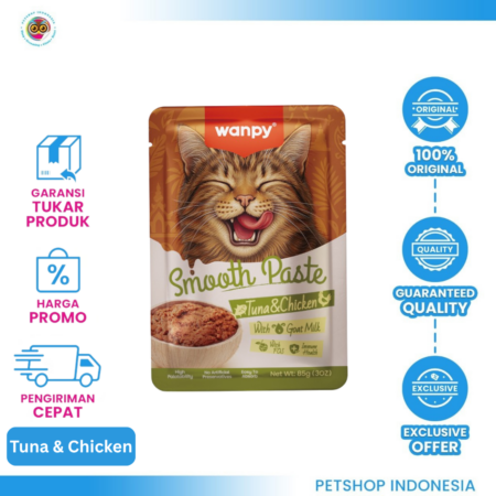 WANPY Smooth Paste Tuna & Chicken 85gr – Camilan Lezat untuk Kucing Kesayangan